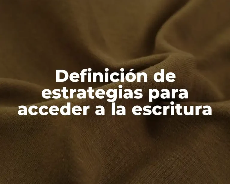 Definición de estrategias para acceder a la escritura