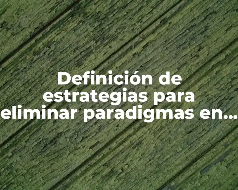 Definición de estrategias para eliminar paradigmas en una empresa