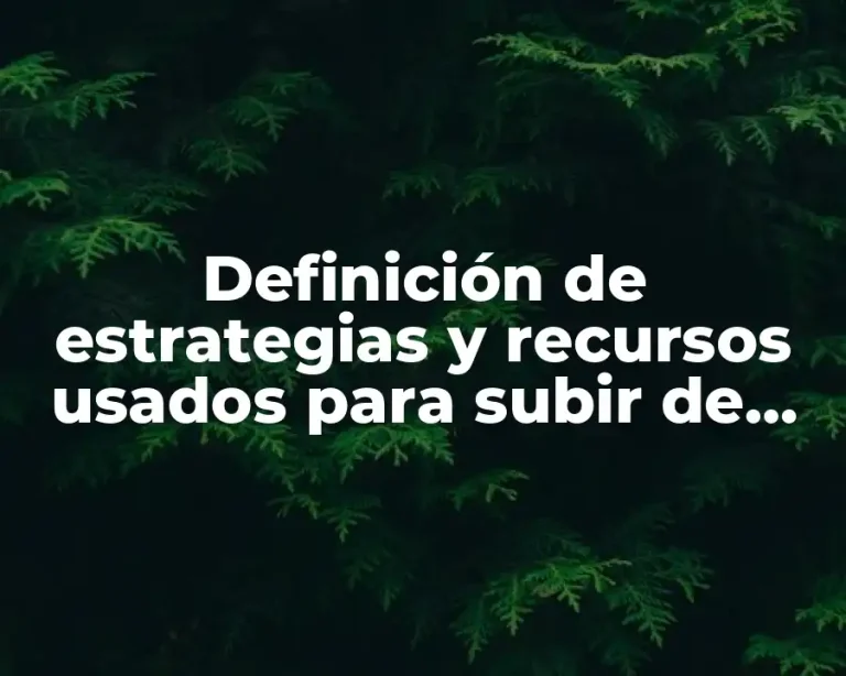 Definición de estrategias y recursos usados para subir de puestos