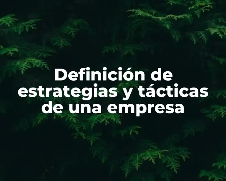 Definición de estrategias y tácticas de una empresa