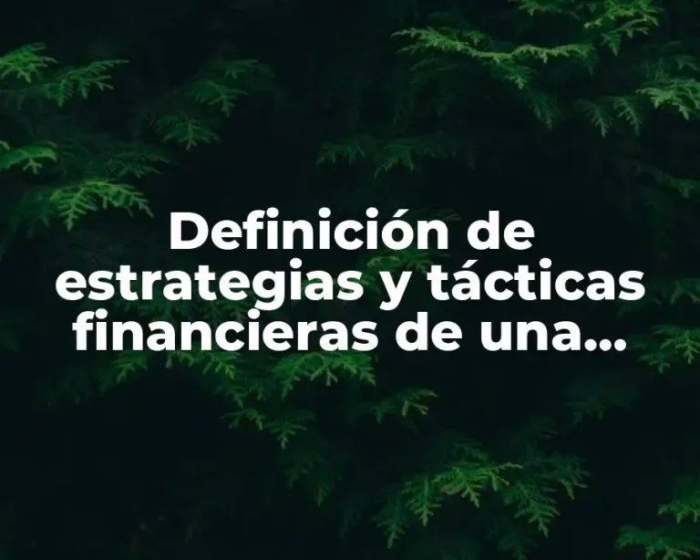 Definición de estrategias y tácticas financieras de una empresa