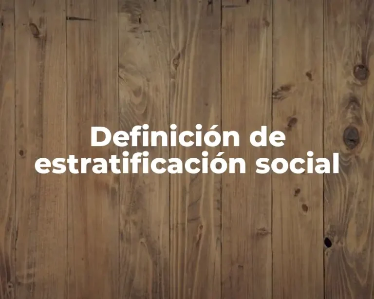 Definición de estratificación social