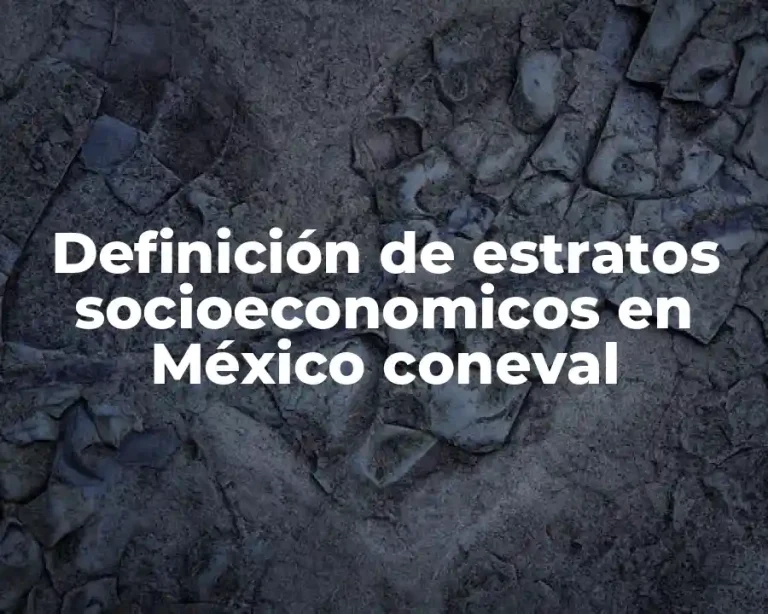 Definición de estratos socioeconomicos en México coneval