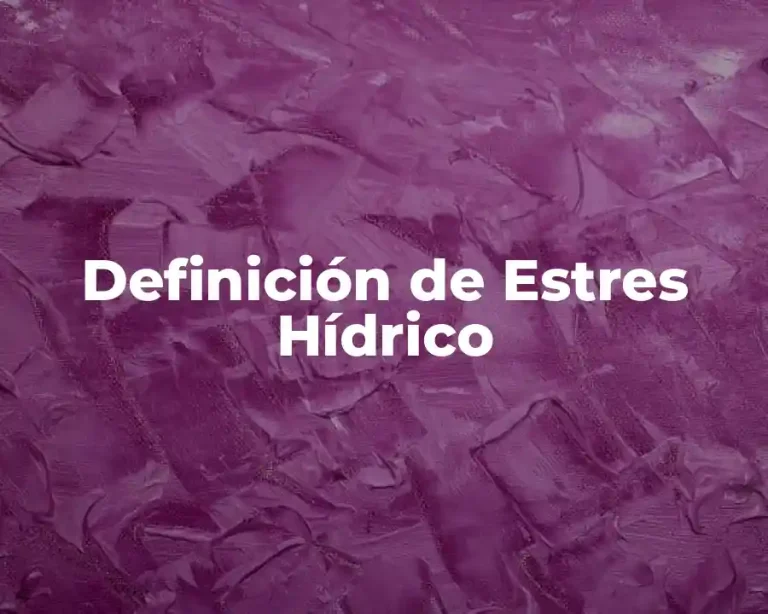 Definición de Estres Hídrico