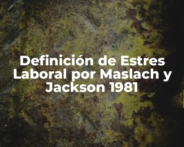 Definición de Estres Laboral por Maslach y Jackson 1981