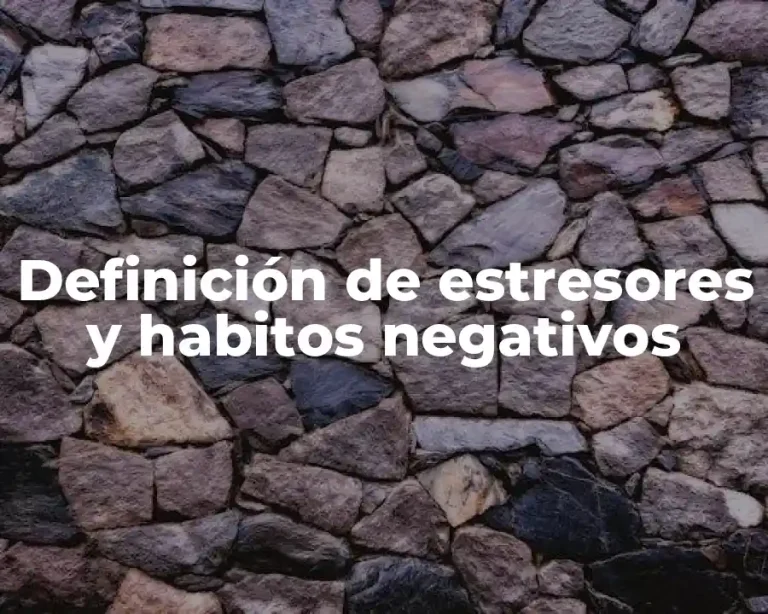 Definición de estresores y habitos negativos