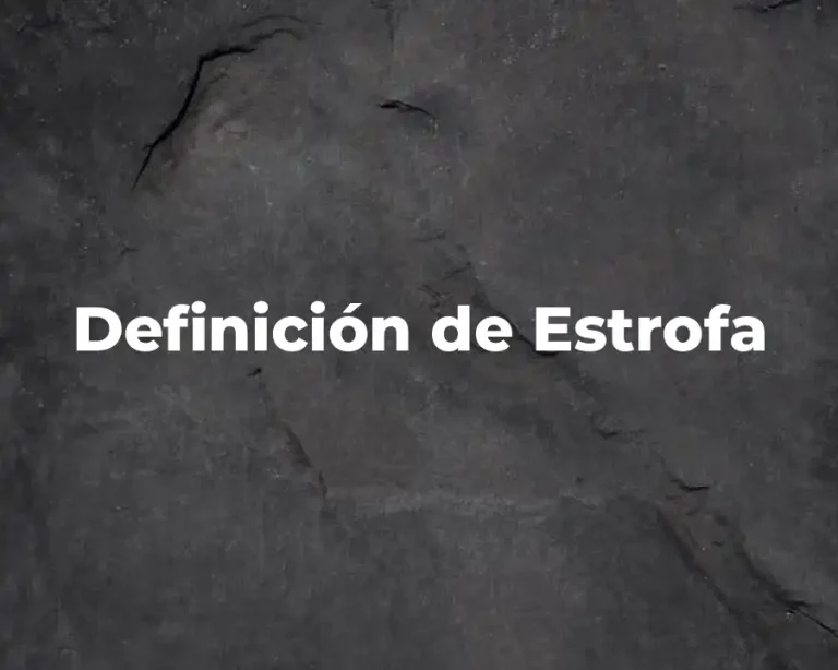 Definición de Estrofa