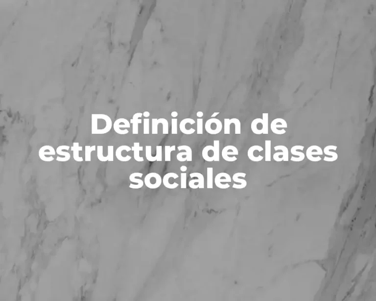 Definición de estructura de clases sociales