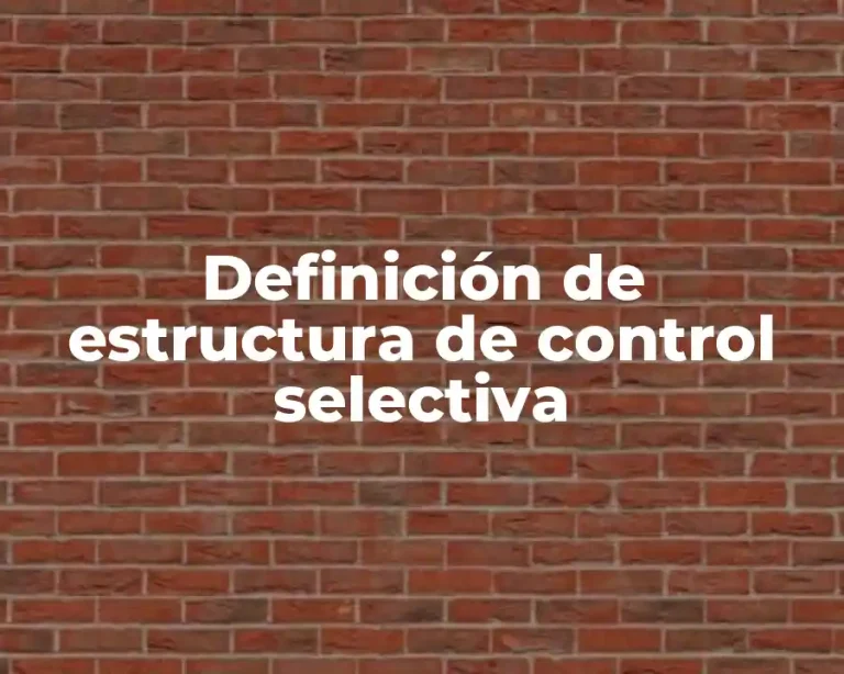 Definición de estructura de control selectiva