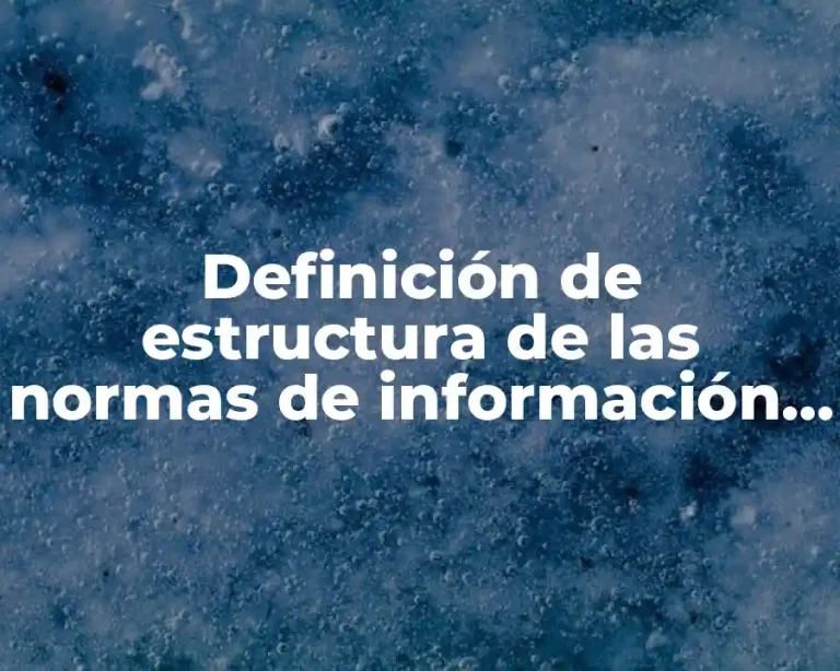 Definición de estructura de las normas de información financiera