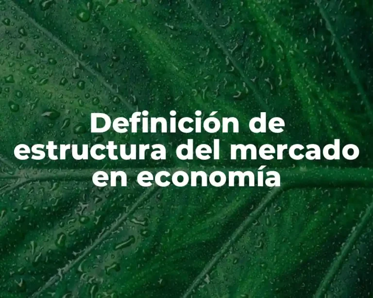 Definición de estructura del mercado en economía