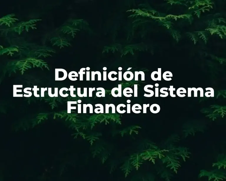 Definición de Estructura del Sistema Financiero