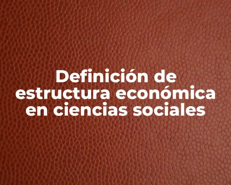 Definición de estructura económica en ciencias sociales