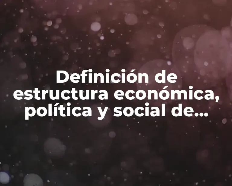 Definición de estructura económica, política y social de México