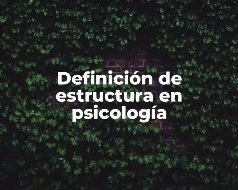 Definición de estructura en psicología