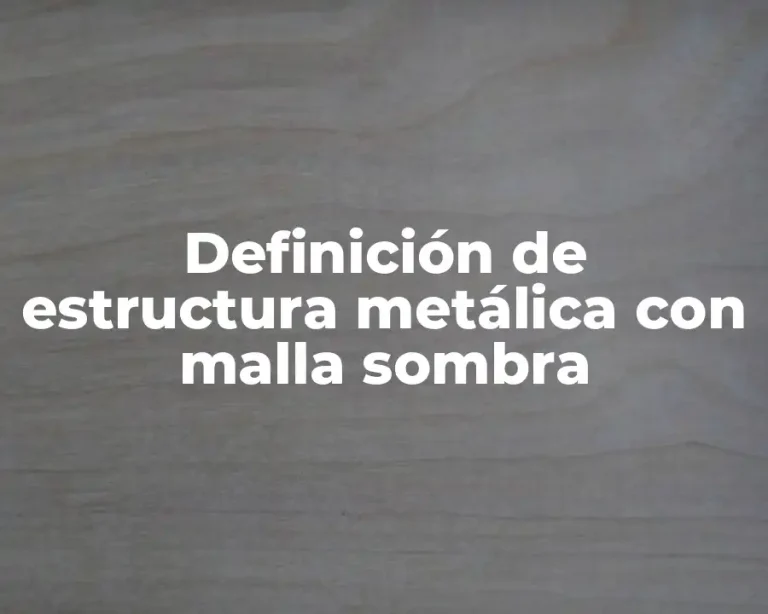 Definición de estructura metálica con malla sombra