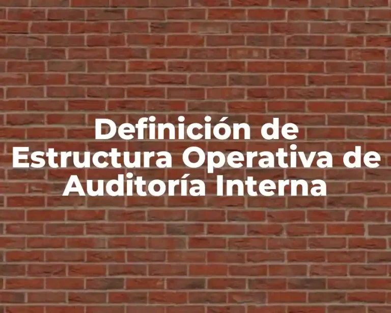 Definición de Estructura Operativa de Auditoría Interna