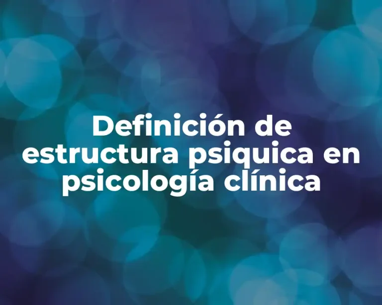 Definición de estructura psiquica en psicología clínica