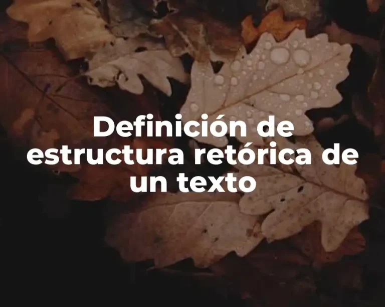 Definición de estructura retórica de un texto