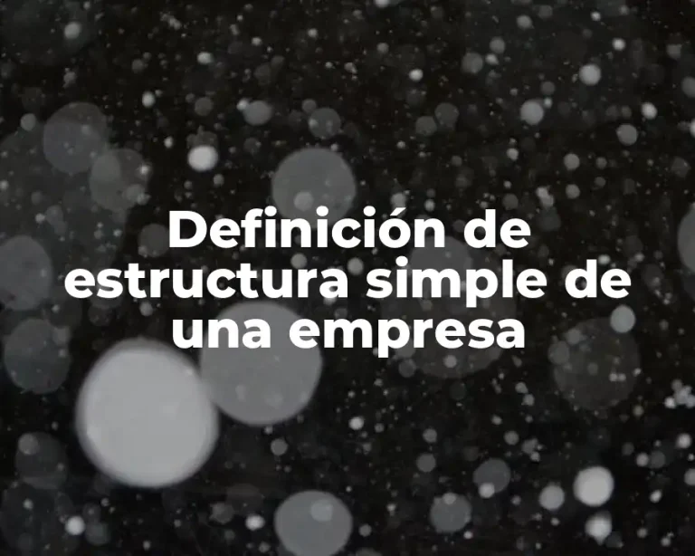 Definición de estructura simple de una empresa