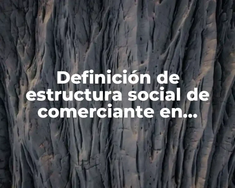 Definición de estructura social de comerciante en mercados