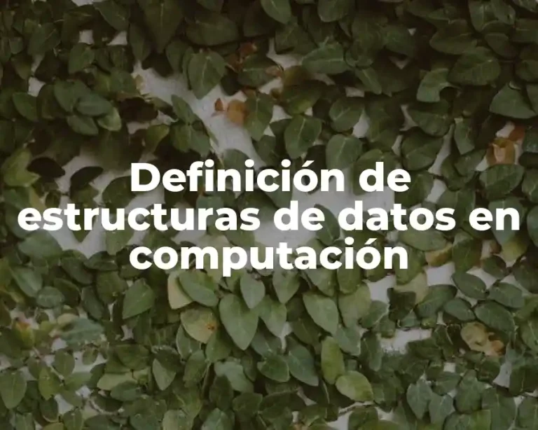 Definición de estructuras de datos en computación