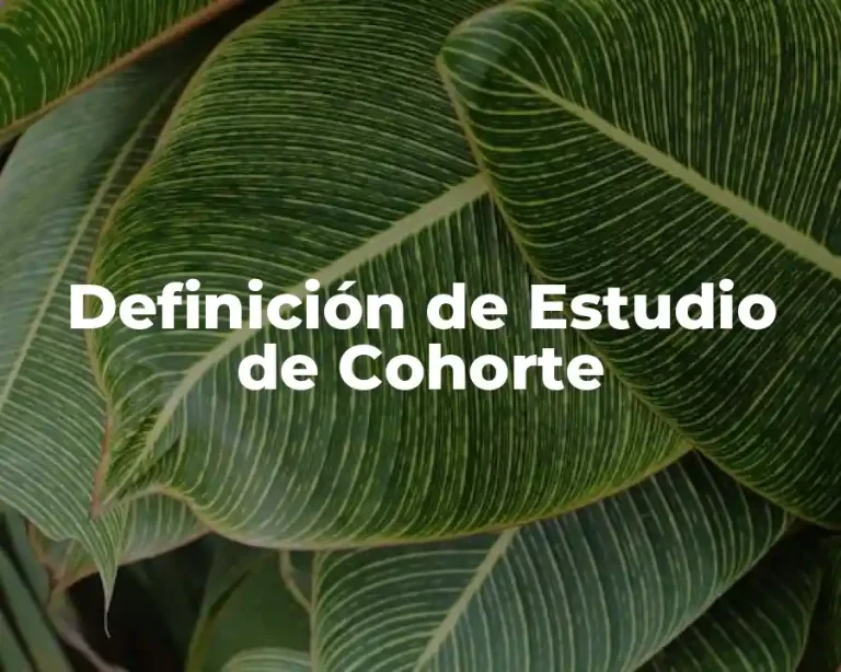 Definición de Estudio de Cohorte