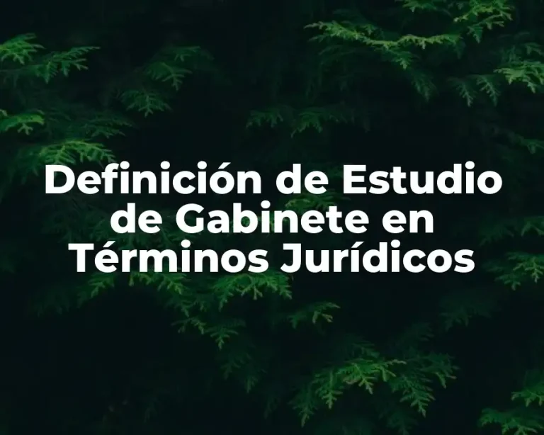 Definición de Estudio de Gabinete en Términos Jurídicos