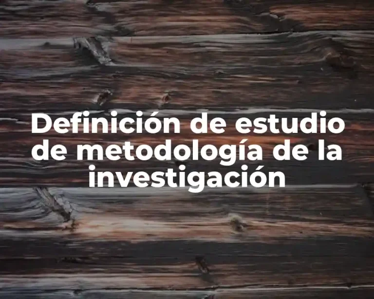 Definición de estudio de metodología de la investigación