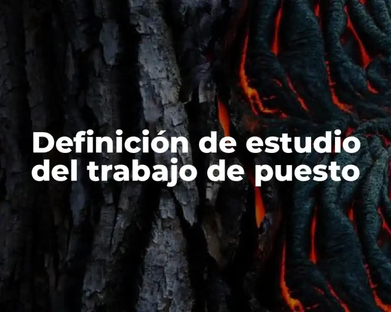 Definición de estudio del trabajo de puesto