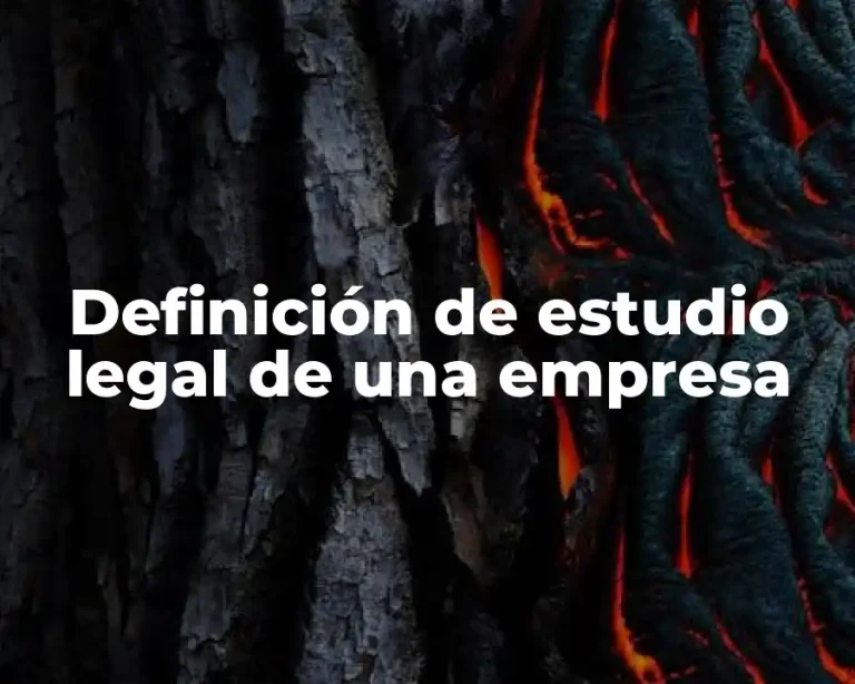 Definición de estudio legal de una empresa