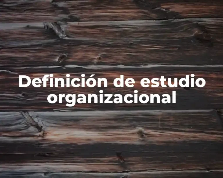 Definición de estudio organizacional