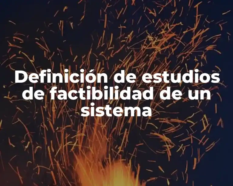 Definición de estudios de factibilidad de un sistema