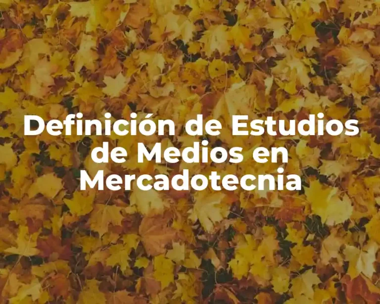 Definición de Estudios de Medios en Mercadotecnia
