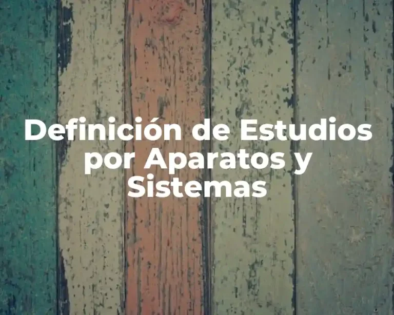 Definición de Estudios por Aparatos y Sistemas