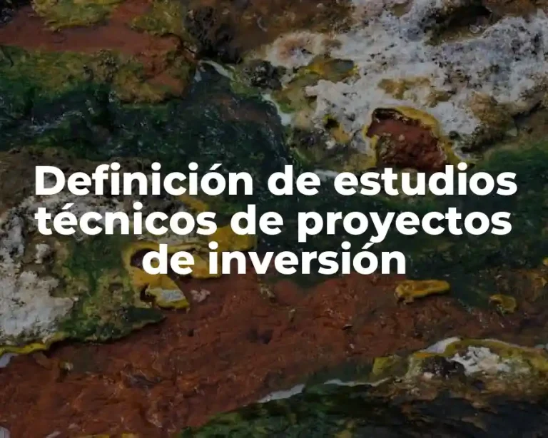 Definición de estudios técnicos de proyectos de inversión