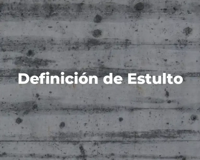 Definición de Estulto