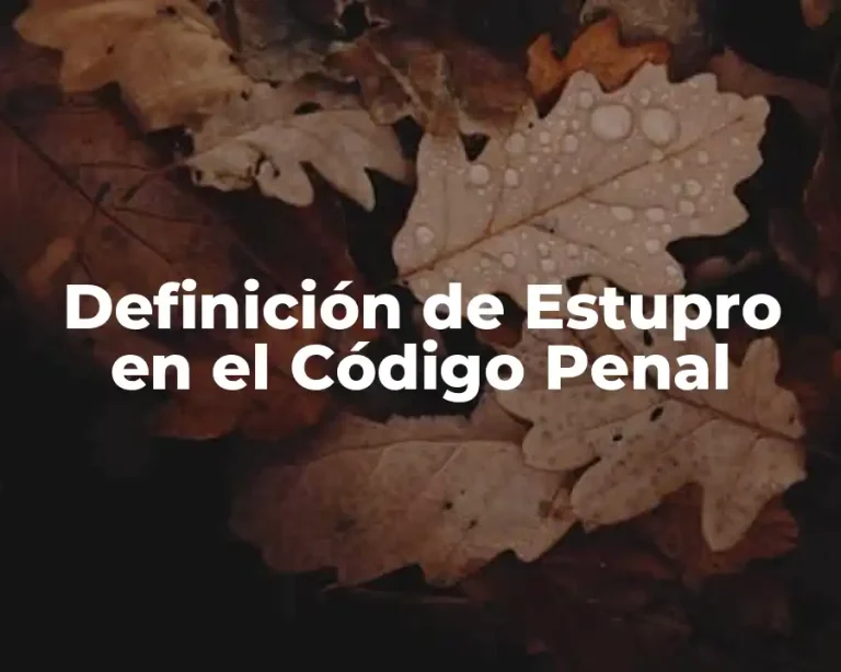 Definición de Estupro en el Código Penal