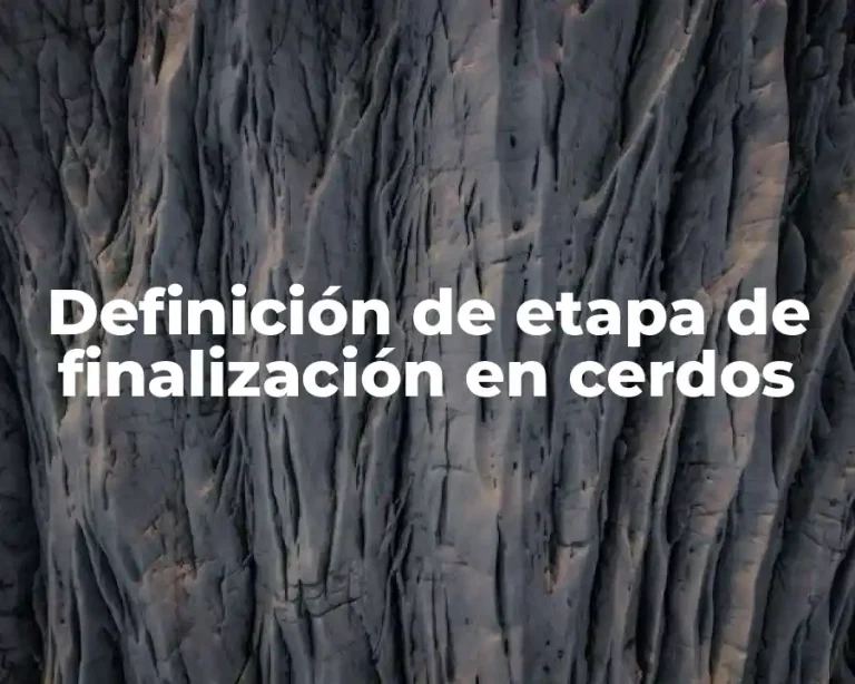 Definición de etapa de finalización en cerdos