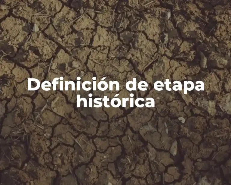 Definición de etapa histórica