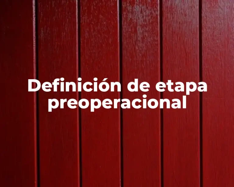 Definición de etapa preoperacional