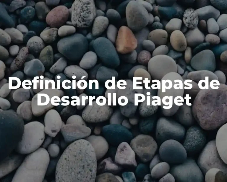 Definición de Etapas de Desarrollo Piaget