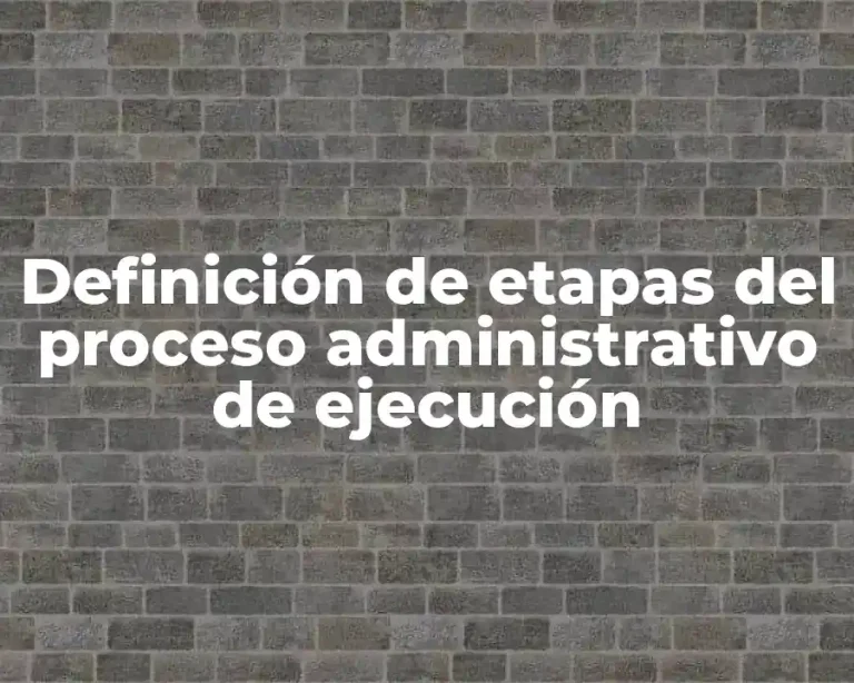 Definición de etapas del proceso administrativo de ejecución