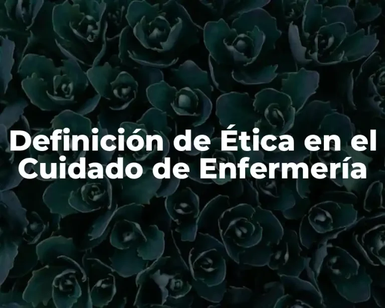 Definición de Ética en el Cuidado de Enfermería