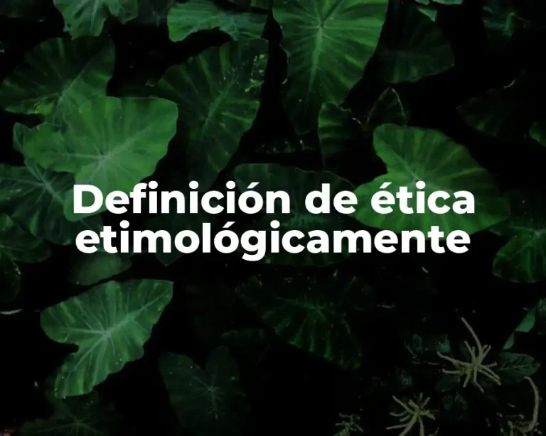 Definición de ética etimológicamente