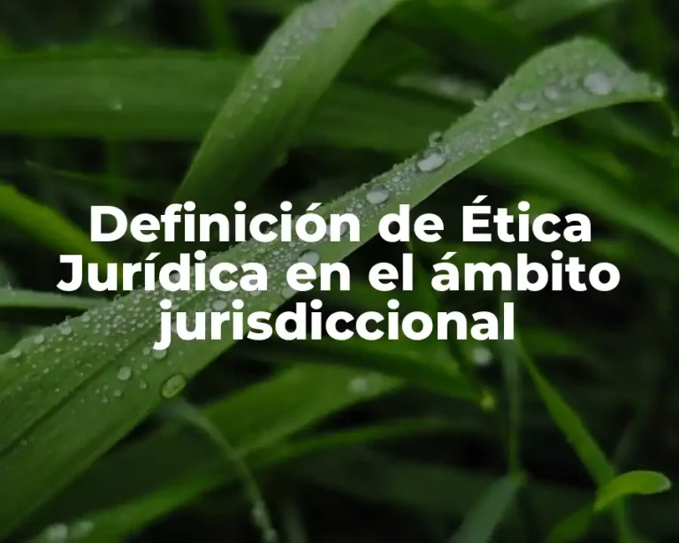 Definición de Ética Jurídica en el ámbito jurisdiccional