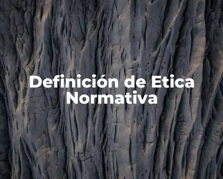 Definición de Etica Normativa