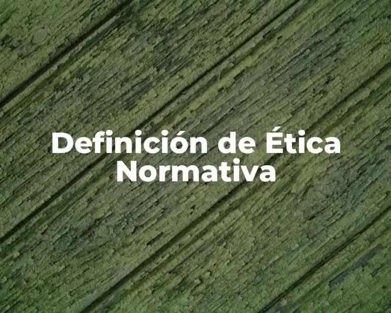 Definición de Ética Normativa
