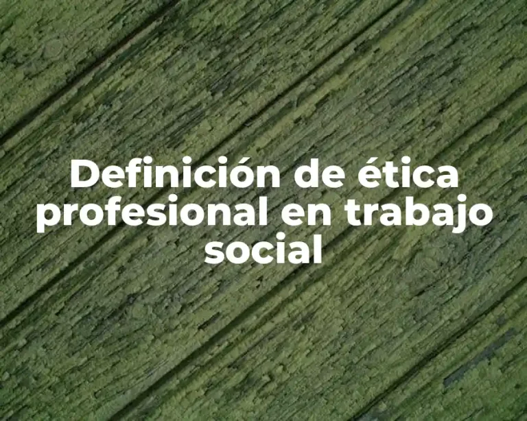 Definición de ética profesional en trabajo social