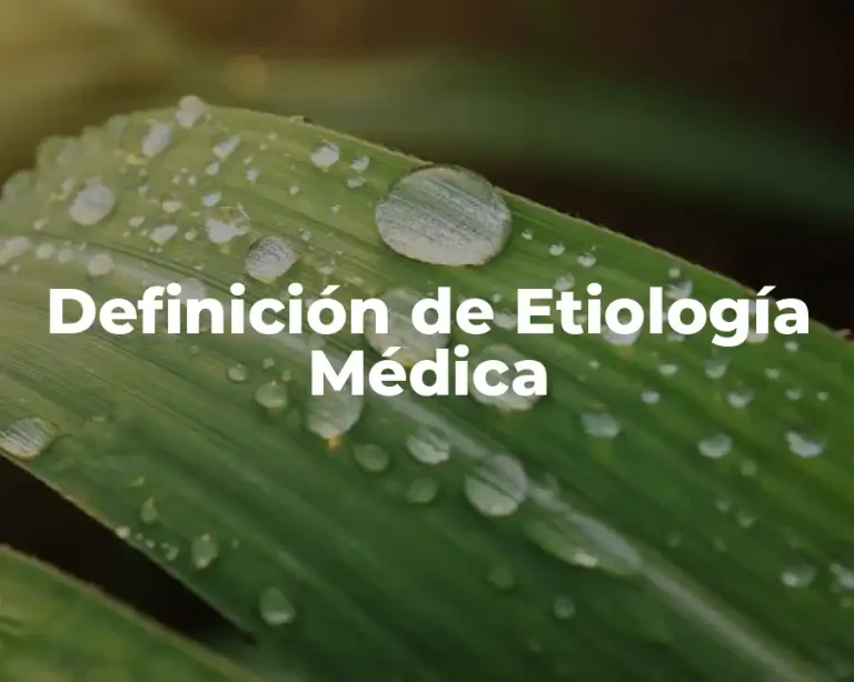Definición de Etiología Médica